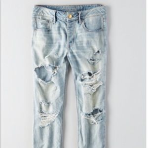 Distressed American Eagle Tomgirl Jeans